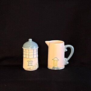 Vintage Pfaltgraff  ‘Coastal Lighthouse’ Design Creamer & Sugar Bowl